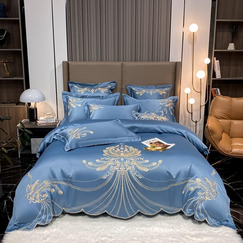 Conjunto de Roupas de Cama Nobreza / 4 Peças em Algodão Egípcio