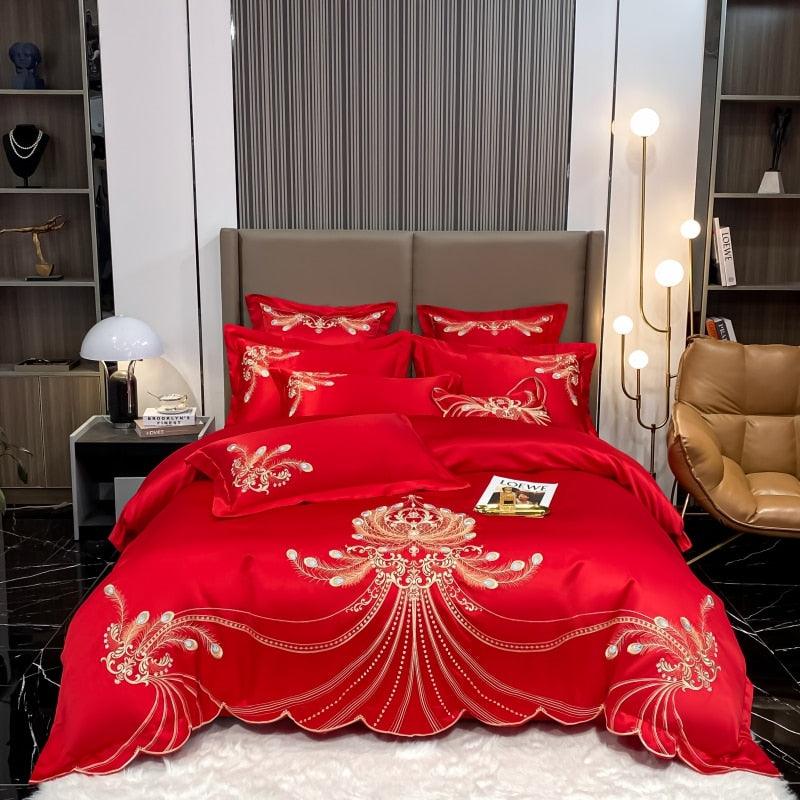 Conjunto de Roupas de Cama Nobreza / 4 Peças em Algodão Egípcio