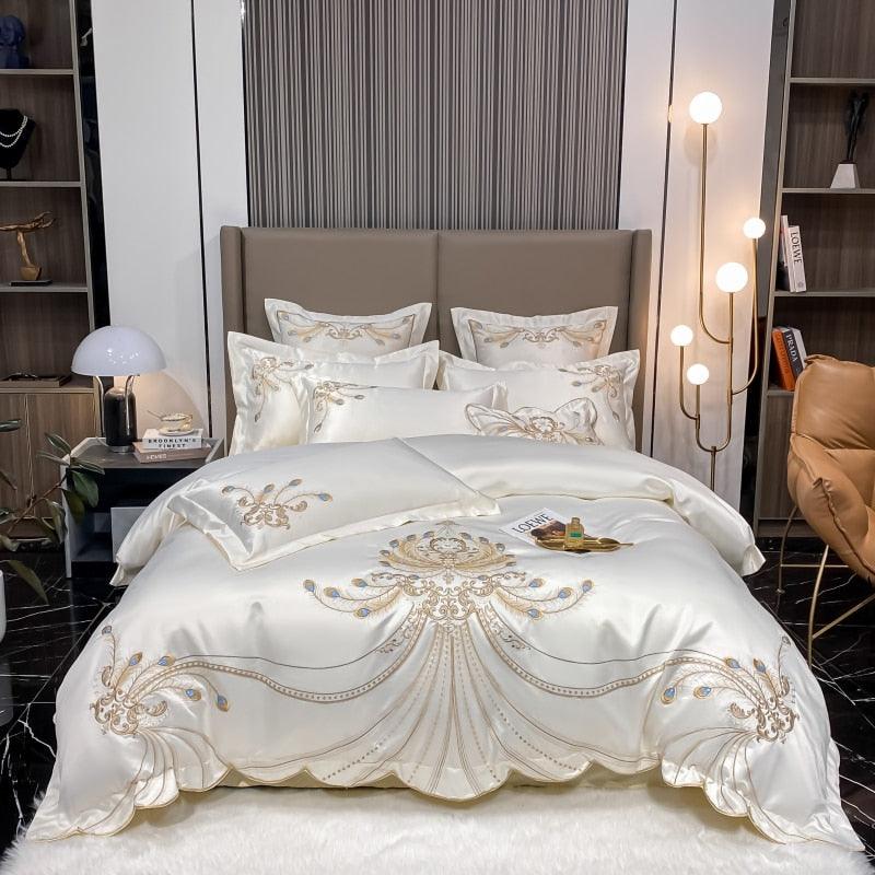 Conjunto de Roupas de Cama Nobreza / 4 Peças em Algodão Egípcio