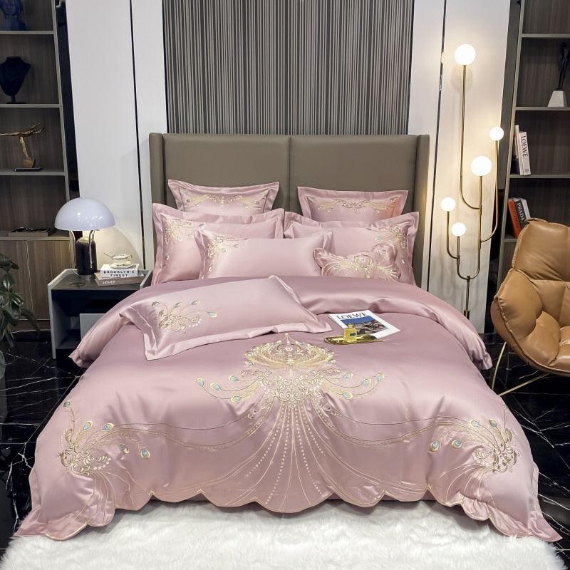 Conjunto de Roupas de Cama Nobreza / 4 Peças em Algodão Egípcio