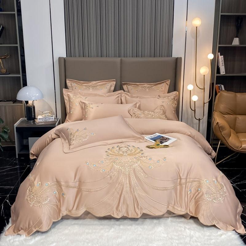 Conjunto de Roupas de Cama Nobreza / 4 Peças em Algodão Egípcio